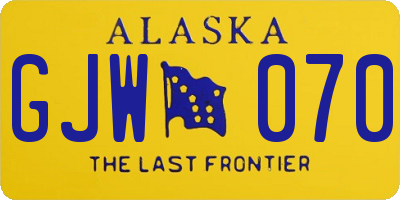 AK license plate GJW070