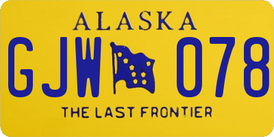 AK license plate GJW078