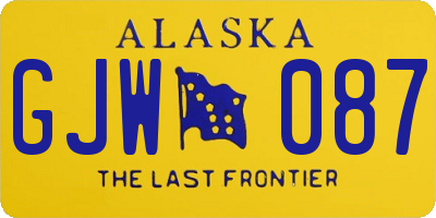 AK license plate GJW087