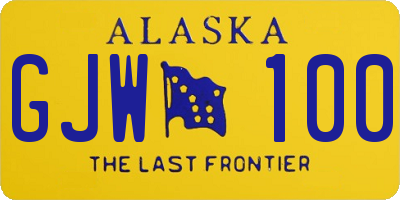 AK license plate GJW100
