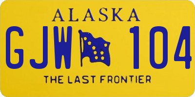 AK license plate GJW104