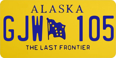 AK license plate GJW105