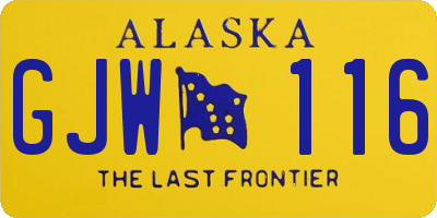 AK license plate GJW116