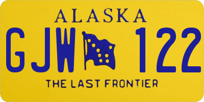 AK license plate GJW122