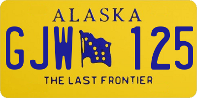 AK license plate GJW125