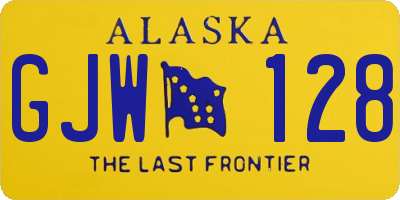 AK license plate GJW128