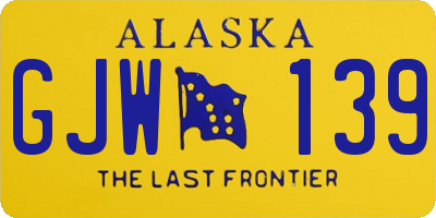 AK license plate GJW139