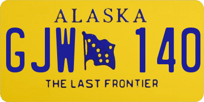 AK license plate GJW140