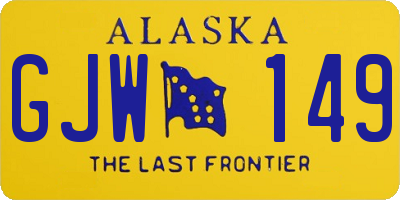 AK license plate GJW149