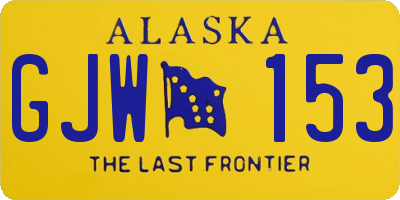AK license plate GJW153
