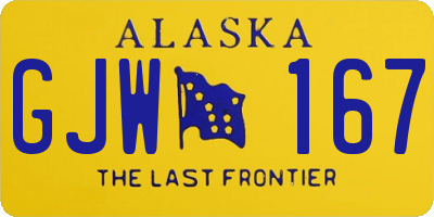 AK license plate GJW167