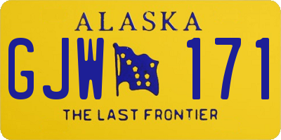 AK license plate GJW171