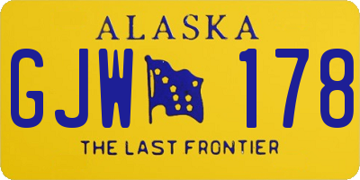 AK license plate GJW178