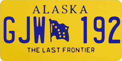 AK license plate GJW192