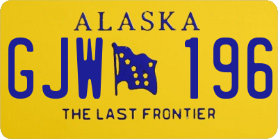 AK license plate GJW196
