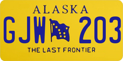 AK license plate GJW203
