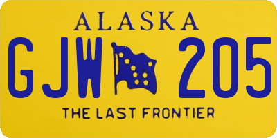 AK license plate GJW205
