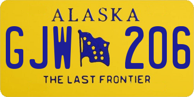 AK license plate GJW206