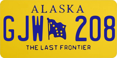 AK license plate GJW208