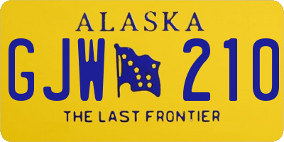 AK license plate GJW210
