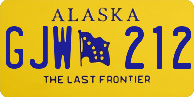 AK license plate GJW212
