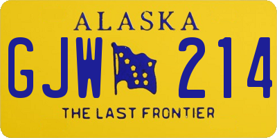 AK license plate GJW214