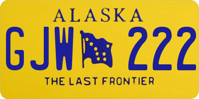 AK license plate GJW222