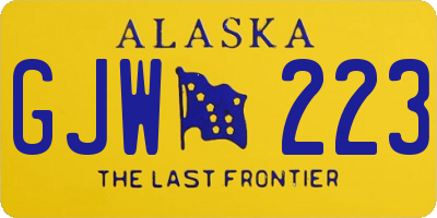 AK license plate GJW223