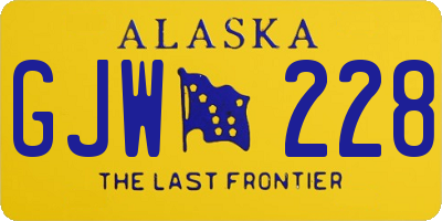 AK license plate GJW228