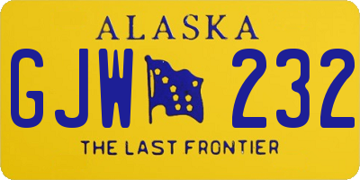 AK license plate GJW232