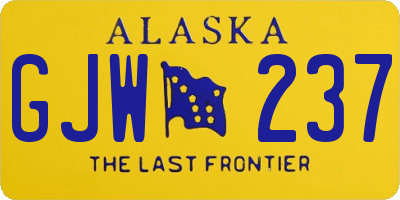 AK license plate GJW237