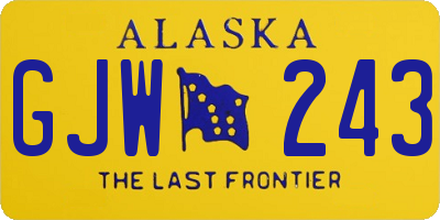 AK license plate GJW243