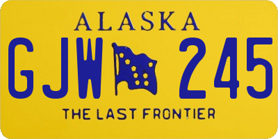 AK license plate GJW245