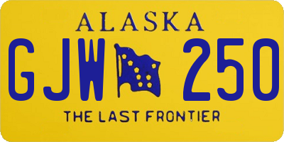 AK license plate GJW250