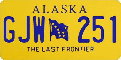 AK license plate GJW251