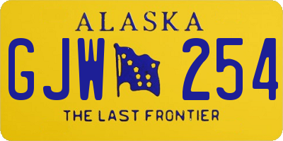 AK license plate GJW254
