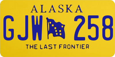 AK license plate GJW258