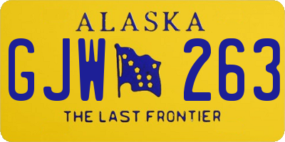 AK license plate GJW263