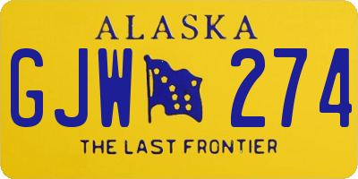 AK license plate GJW274