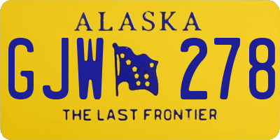 AK license plate GJW278