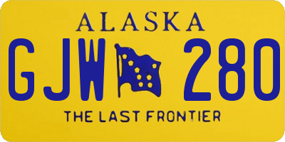 AK license plate GJW280