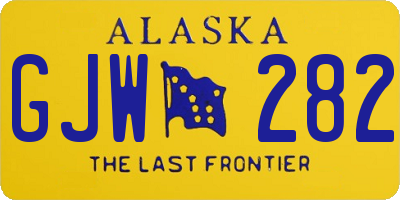 AK license plate GJW282