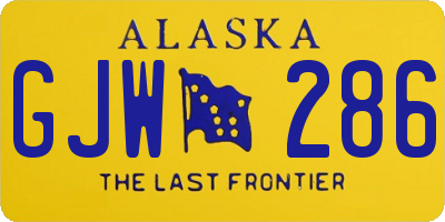 AK license plate GJW286