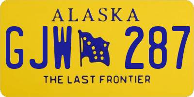 AK license plate GJW287