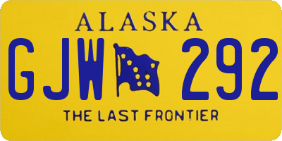 AK license plate GJW292