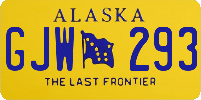 AK license plate GJW293