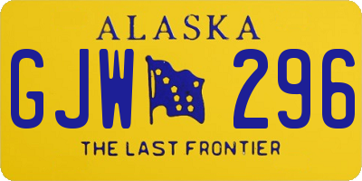 AK license plate GJW296