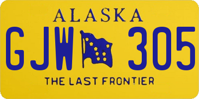 AK license plate GJW305