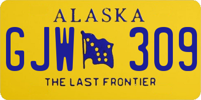 AK license plate GJW309