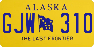 AK license plate GJW310